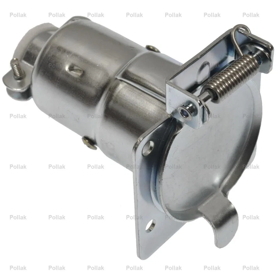 7WB-100V – POLLAK Trailer Wiring Connector, Vehicle End 7-Blade Metal With Safety Latch